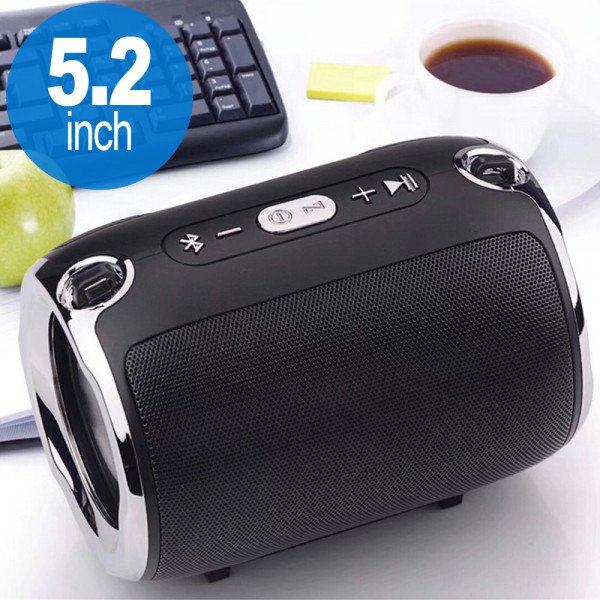 Wholesale Aluminum Drum Style Portable Bluetooth Speaker with Carry Strap S518 (Black)